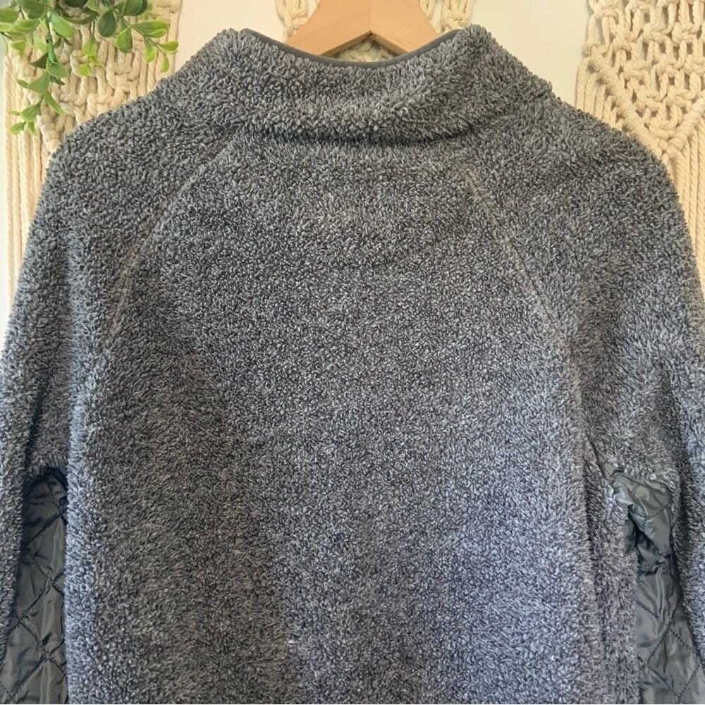 SIMPLY SOUTHERN Asymmetrical Snap Up Sherpa Fleece Pullover Gray Women's Medium - Picture 5 of 14